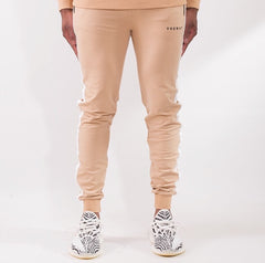 Beige / White contrast panel Joggers