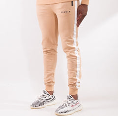 Beige / White contrast panel Joggers