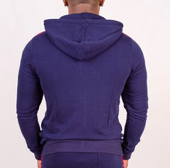 Navy/Red Hoody with contrast panel