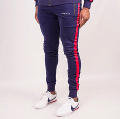 Navy/Red Joggers with contrast panel