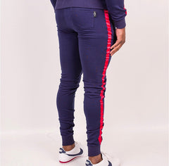 Navy/Red Joggers with contrast panel